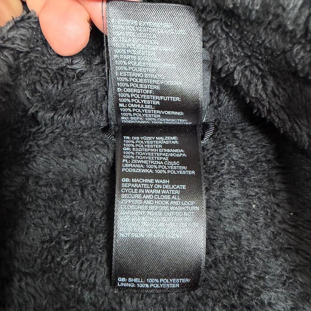 The North Face Womens Osito Full Zip Fleece Jacket Black Small S High Pile Fuzzy - Picture 10 of 11